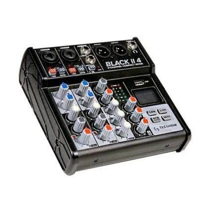 Consola de Mezcla Analogica Tecshow Black II 4, 2 Canales Mono y 1 Estereo, USB, Bluetooth - Image 2