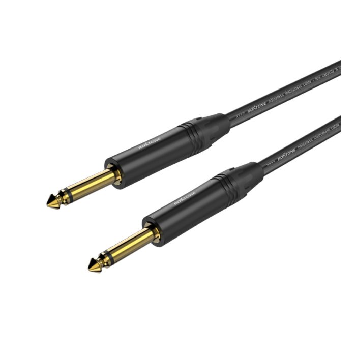 Cable Plug Macho Mono a Plug Macho Mono de 3 Metros Roxtone MGJJ110L3 Color Negro - Image 1