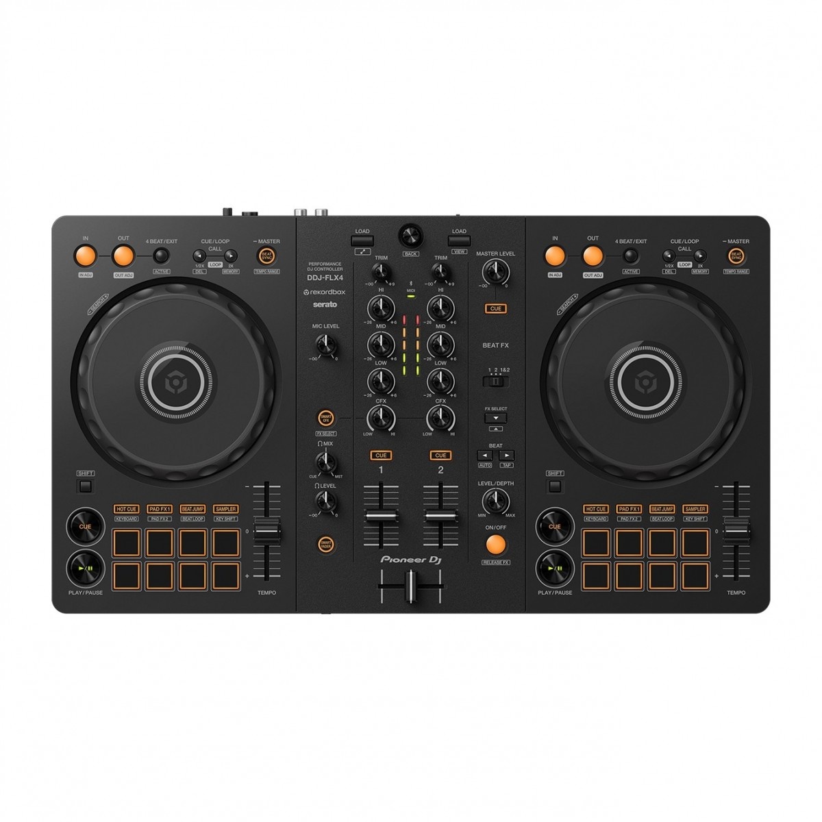 46363_4-1.jpg Controlador DJ Pioneer DDJ-FLX4, 2 Canales, Interfaz Integrada, Rekordbox, USB-C - Image 1