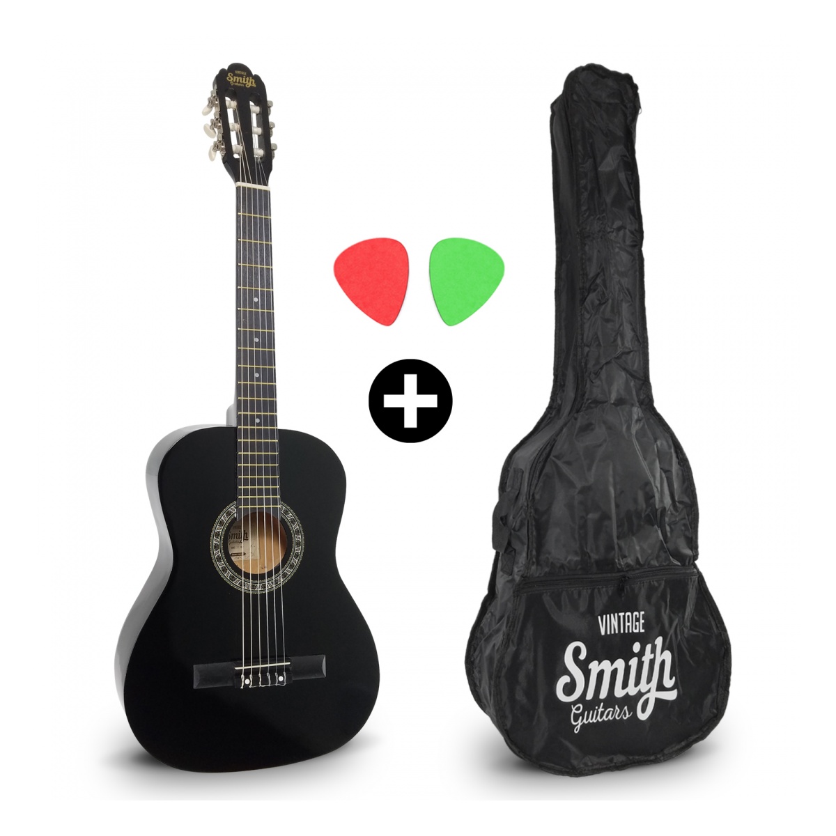 31600_4.jpg Guitarra Clásica Smith Negra Funda Incluida - Image 1