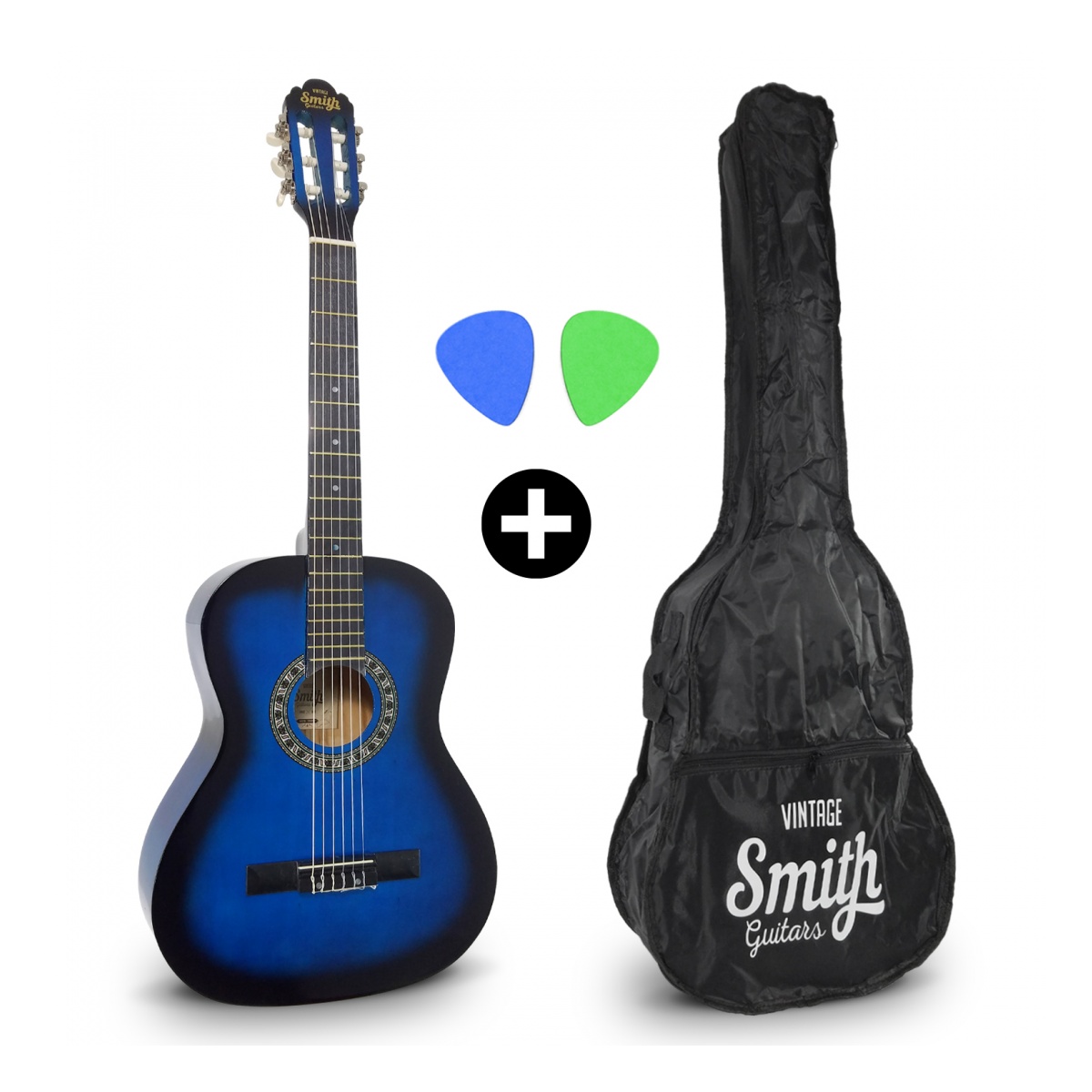 31602_4.jpg Guitarra Clásica Smith Azul Sunburstst Funda Incluida - Image 1