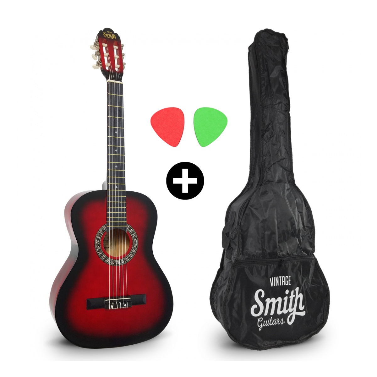 31604_4.jpg Guitarra Clásica Smith Roja Sunburstst Funda Incluida - Image 1