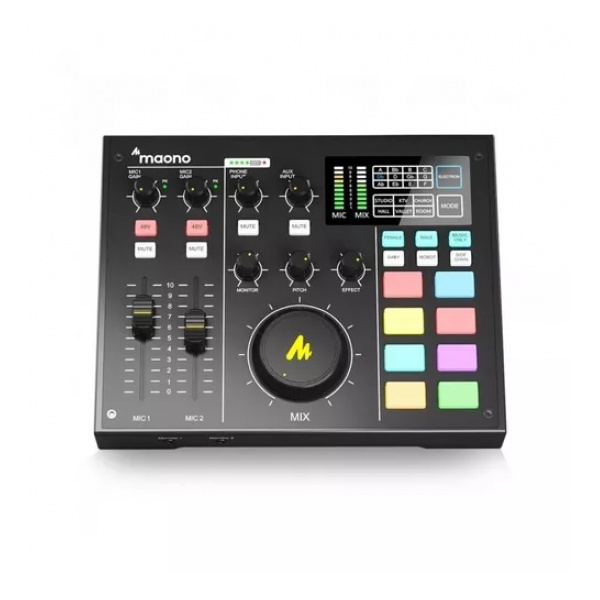 48454_3.jpg Consola Streaming Podcast Maono Am100 Interface Mixer Usb C - Image 1