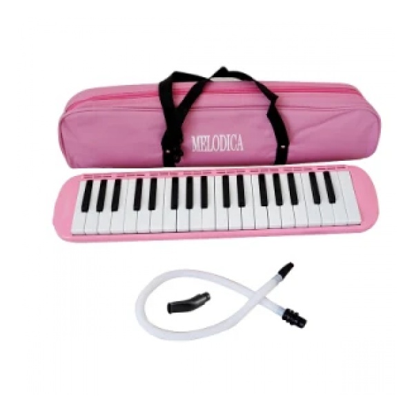 62477_3.jpg Melódica A Piano Bee 37 Notas con Funda Manguera Color Rosa - Image 1