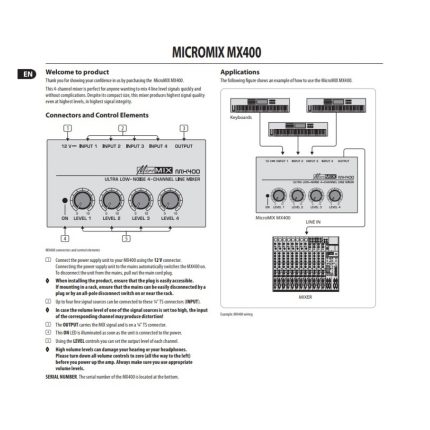 Mini Mixer De Linea Xp Audio Mx400 4 Canales - Image 4