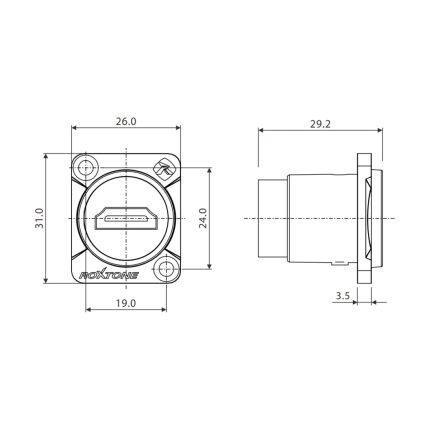 Ficha Chasis HDMI 2.0 Hembra Metálica Roxtone RAH20D - Image 4
