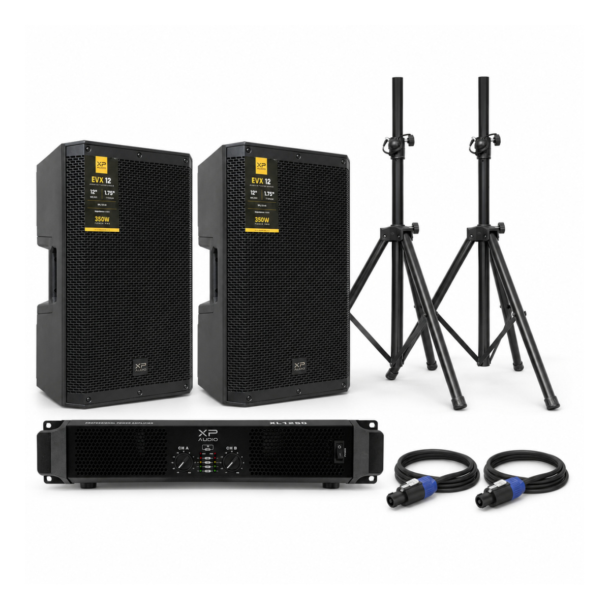 68719_4.jpg Combo Sonido XP Audio EVX12 x2 + Potencia XL1250 + Soportes SP88B + Cables Speakon - Image 1