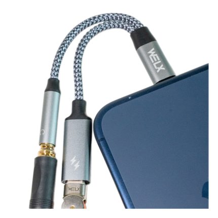 Adaptador USB-C a Audio 3.5 mm y Carga 240W WELX C3 Splitter - Imagen 2