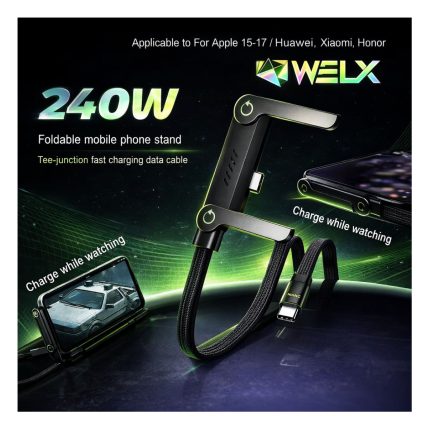 Cable de Carga USB-C 240W con Soporte Regulable WELX WL8 TurboDock - Imagen 2